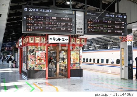 朝の新幹線ホーム(JR東京駅) 朝の新幹線ホーム(JR東京駅) 113144068