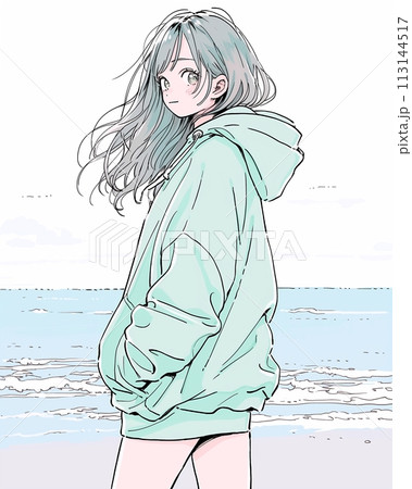 パーカースタイル女性「AI生成画像」 パーカースタイル女性「AI生成画像」 113144517