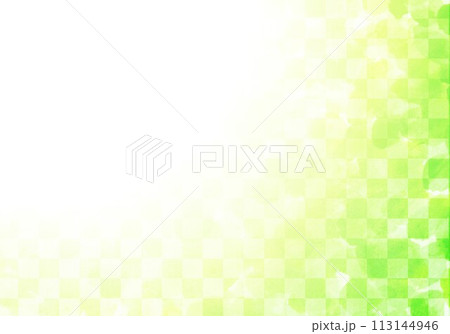 格子和柄緑色 113144946