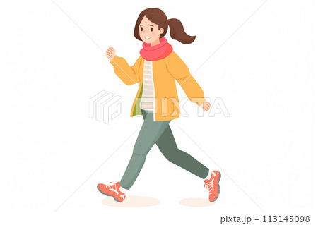 ウォーキングする女性 113145098