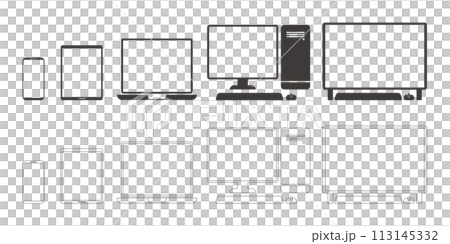 様々な情報端末のアイコン 113145332
