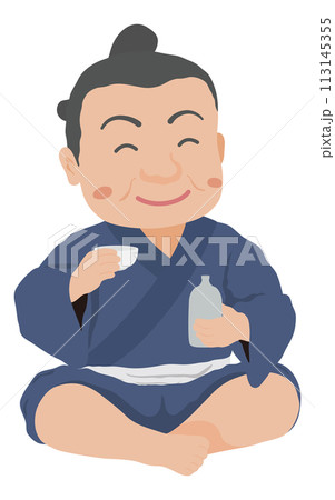 酒を飲む江戸時代の町人 113145355