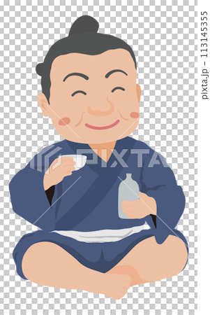 酒を飲む江戸時代の町人 113145355