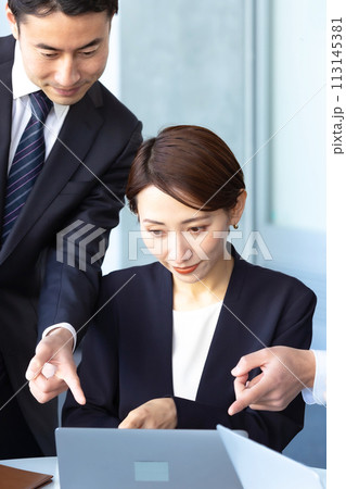 ビジネス　チームワーク　ミーティング 113145381