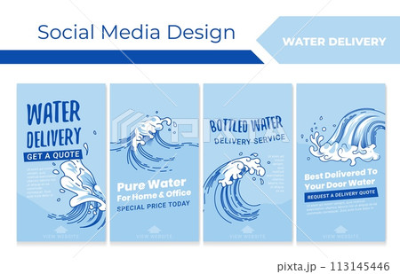Social media story set with water delivery service 113145446