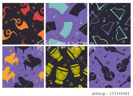 Background decoration with musical instruments 113145481
