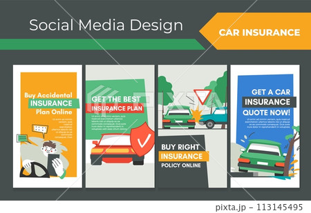 Social media story set with car insurance offer 113145495