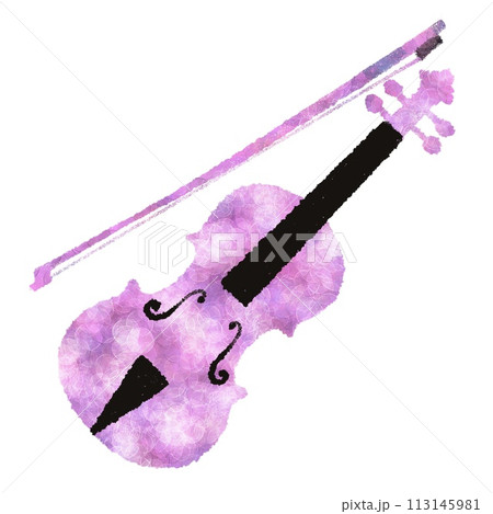 カラフルなバイオリンのイラスト カラフルなバイオリンのイラスト 113145981