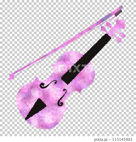 カラフルなバイオリンのイラスト カラフルなバイオリンのイラスト 113145981