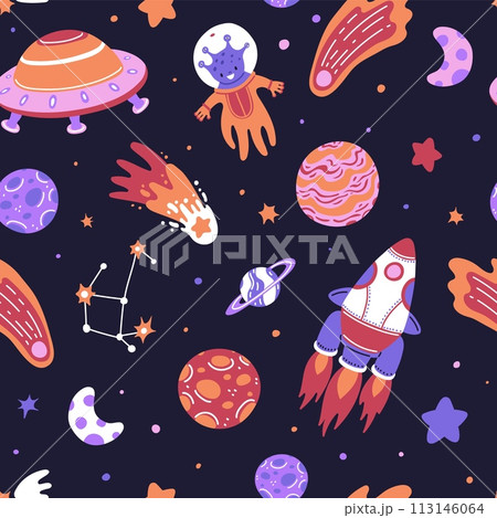 Joyful child astronaut vector illustration 113146064
