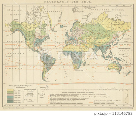 20世紀初頭　世界地図　降水量 113146782