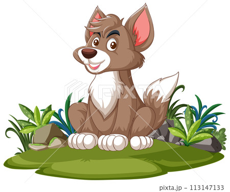 Cheerful Dog Sitting in Nature Cheerful Dog Sitting in Nature 113147133