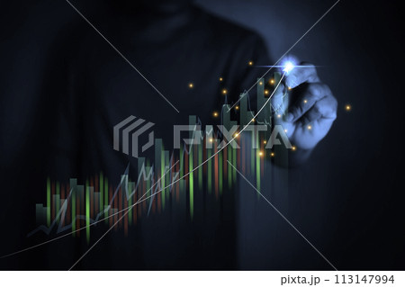 Business success concept . concept wealth stock investment..Business growth in the digital age.Digital transformation for next generation technology.concept technology is growing by leaps and bounds.. 113147994