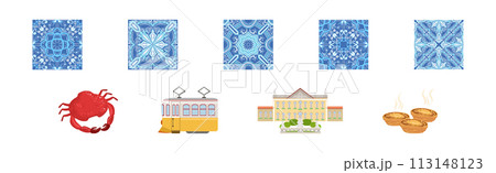 Portugal Famous Object and Culture Item Vector Set 113148123