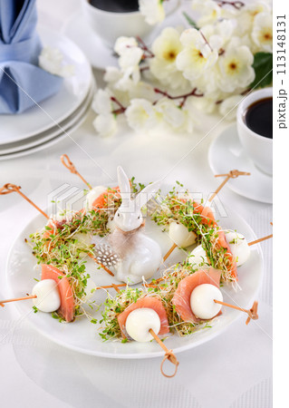 Easter table appetizer 113148131