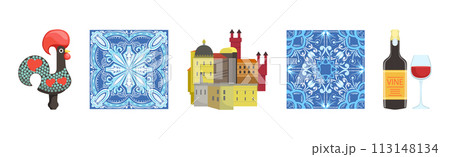 Portugal Famous Object and Culture Item Vector Set 113148134