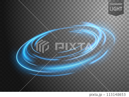 Abstract Blue Twist of Light with A Transparent Background, Isolated and Easy to Edit, Vector Illustration 113148653