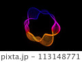 Futuristic colorful sphere of lines. Network connection big data. Abstract technology background. Place for text. 3d rendering. 113148771