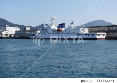 関門海峡　海上保安庁大型練習船「PL23 いつくしま」試運転 113148874