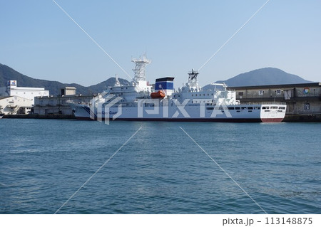 関門海峡　海上保安庁大型練習船「PL23 いつくしま」試運転 113148875