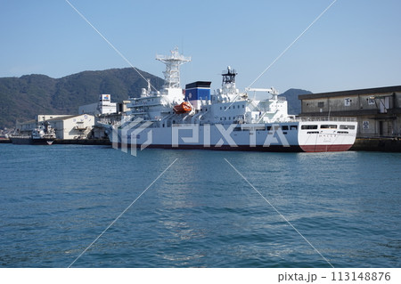 関門海峡　海上保安庁大型練習船「PL23 いつくしま」二層ブリッジ 113148876