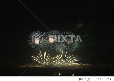 初夏の夜空を彩る花火 113148963