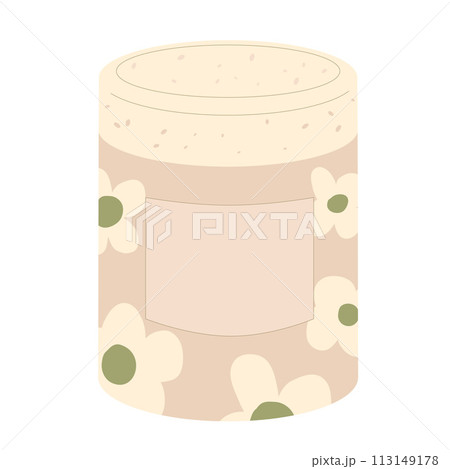 Skincare body cream cosmetics jar isolated on white background. Beauty home procedure product. Moisturizing serum. Flat vector illustration 113149178