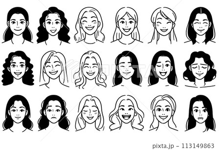 ポジティブな表情のアバター集 ポジティブな表情のアバター集 113149863
