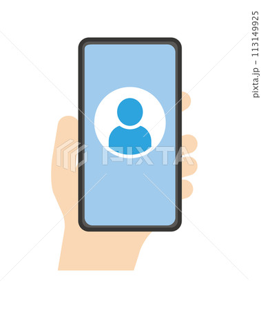 スマホを持つ手 通知 着信画面 スマホを持つ手 通知 着信画面 113149925