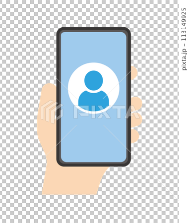 スマホを持つ手 通知 着信画面 スマホを持つ手 通知 着信画面 113149925