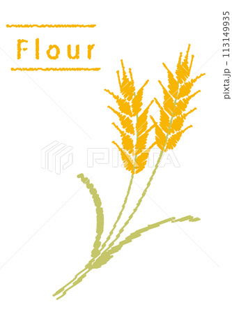 ステッチ風の小麦のアイコンイラスト ステッチ風の小麦のアイコンイラスト 113149935
