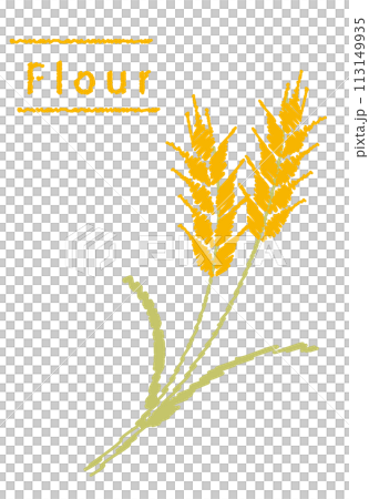 ステッチ風の小麦のアイコンイラスト ステッチ風の小麦のアイコンイラスト 113149935