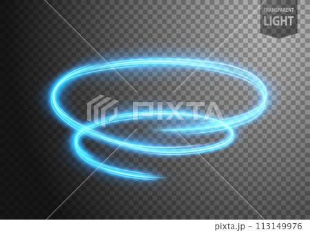 Abstract Blue Vortex of Light with A Transparent Background, Isolated and Easy to Edit, Vector Illustration 113149976