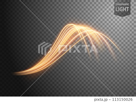 Abstract Gold Wavy Line of Light with A Transparent Background, Isolated and Easy to Edit, Vector Illustration Abstract Gold Wavy Line of Light with A Transparent Background, Isolated and Easy to Edit, Vector Illustration 113150026