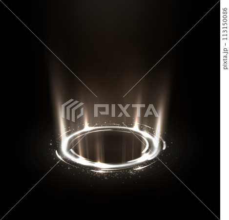 Rotating White Rays with Sparkles. Suitable For Product Advertising, Product Design, and Other, Vector Illustration 113150086