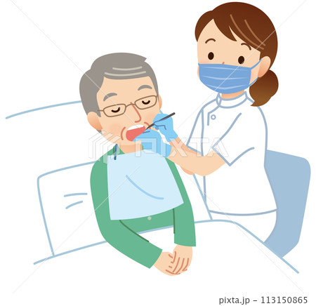 歯科検診を受ける寝たきりの高齢者 訪問医療 歯科検診を受ける寝たきりの高齢者 訪問医療 113150865
