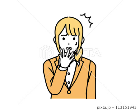 驚く表情をした女性会社員のイラスト 驚く表情をした女性会社員のイラスト 113151943
