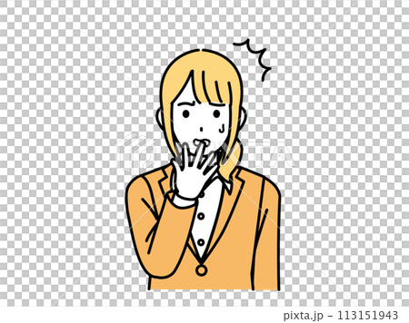 驚く表情をした女性会社員のイラスト 驚く表情をした女性会社員のイラスト 113151943