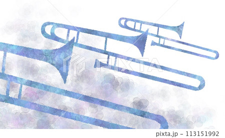トロンボーンのカラフルなイラスト 113151992