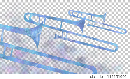 トロンボーンのカラフルなイラスト 113151992