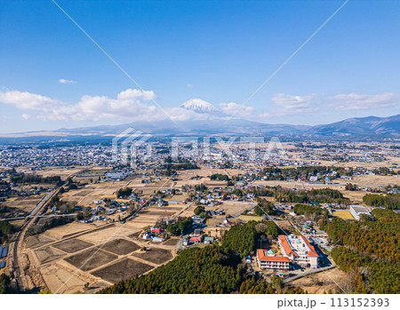 view of Fuji mountain in the background ,Japan. 113152393
