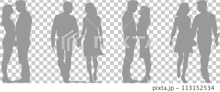 Grey lovers silhouette set 113152534