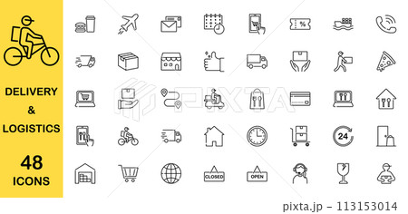 配送や物流に関するアイコンセット 配送や物流に関するアイコンセット 113153014