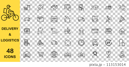配送や物流に関するアイコンセット 配送や物流に関するアイコンセット 113153014