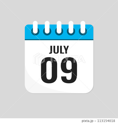 Icon page calendar day - 9 Julyのイラスト素材 [113154018] - PIXTA