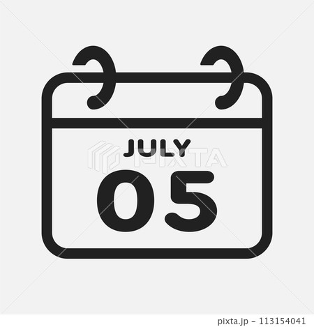 Icon page calendar day - 5 July Icon page calendar day - 5 July 113154041