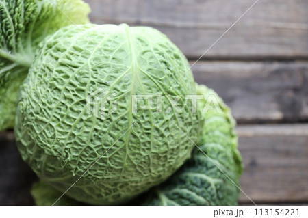 低農薬栽培のちりめんキャベツ　新鮮生野菜 113154221