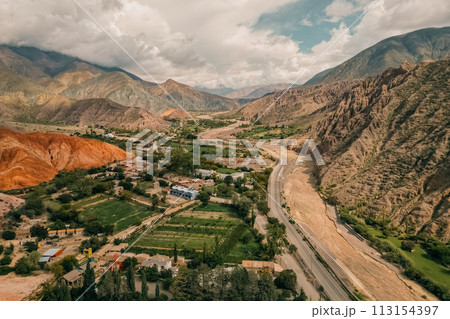 Aerial View Cerro siete colores - Purmamarca - Jujuy - Argentina 113154397