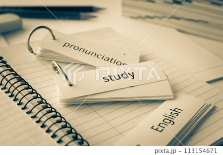 単語カードで勉強　英語　教育　study 113154671