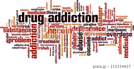 Drug addiction word cloud Drug addiction word cloud 113154917
